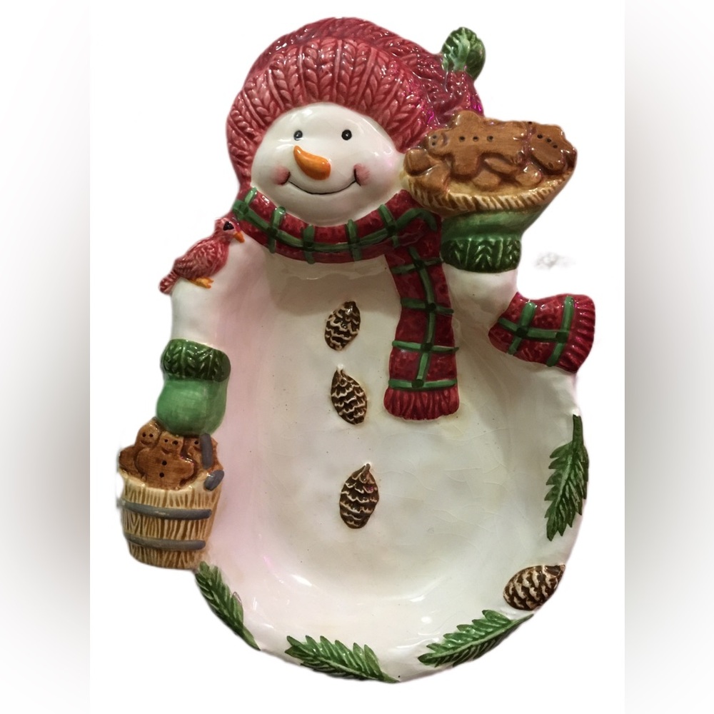 Festive Snowman Holiday Plate